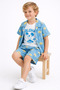 Nazar 32503-26 Boys' 3-Piece Set Aloha Printed Shirt Undershirt Shorts Summer Comfortable Fit Daily Set - 6