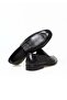 Black Color Laceless Genuine Leather Men's Shoes - 2