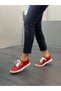 Red Leather Orthopedic Women's Casual Shoes