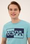 Men's Turquoise Crew Neck T-Shirt 50247339-Vr093 - 3
