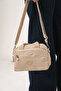 Delavavia Beige Women's Multi-Compartment Waterproof Crinkle Daily Crossbody and Shoulder Bag - 2
