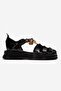 Solis Black Genuine Leather Beaded Women's Sandals - 4