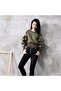 Patchwork Sleeve Layered Crop Sweatshirt - 2