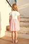 Girl's Balloon Dress Summer Daisy Detailed Pink - 3