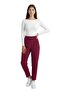 High Waist Carrot Cut Pleated Pants with Double Button Pockets - Burgundy - 7