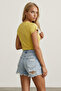 Yellow Crew Neck Raglan Sleeve Lycra Knitted Blouse Alc-X15388 - 5