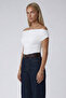 White Wide Collar Sandy Blouse Alc-X15461 - 3