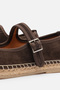 Flabelus Mary Jane Genuine Leather Suede Bitter Brown Espadrille - 3