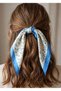 Blue Floral Colorful Women's Scarf, Shawl and Bandana - 2