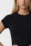 Black-1 Crew Neck Raglan Sleeve Lycra Knitted T-Shirt Alc-X15388 - 4