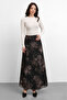 Molly Nelly Women's Floral Printed Lined Long Skirt - 6