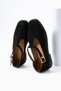 Vibe Women's Tape Detailed Genuine Leather Loafer Black Suede - 5