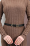 Classic Grid Bridge Women's Trouser Belt, Dress Belt, Coat Belt - 4