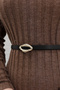 Imported Oval Leather Detailed Buckle Women's Trouser Belt, Dress Belt, Coat Belt