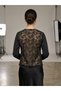 Women's Shawl Collar Faux Leather Short Jacket with Lace Detail - 5