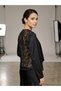 Women's Shawl Collar Faux Leather Short Jacket with Lace Detail - 2
