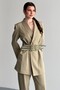 Women's Double Blazer Jacket and Palazzo Pants - 3 Belted Blazer Jacket with Gold Buckle Double Breasted Cut - 3