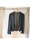 Women's Shawl Collar Faux Leather Short Jacket with Lace Detail - 7