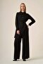 Women's Jacquard Belt Detailed Double Suit Set Black 31328 - 4