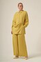 Women's Comfortable Fit Asymmetrical Draped Double Suit Yellow 31322 - 4