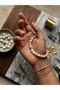Baroque Pearl-Look Elastic Handmade Evil Eye Bracelet - 3