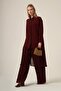 Women's Chiffon Detail Suit Plum 31331 - 2