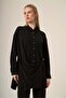 Women's Comfortable Fit Asymmetrical Draped Double Suit Black 31322 - 5