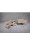 Wooden Trailer Tractor Toy Beech Wood 30X8X6.5 cm – Handmade Natural Toy - 2