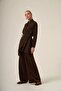 Women's Jacquard Belt Detailed Double Suit Set Brown 31328 - 2