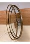 Tray Decorative Round Mirror Cast Brass Color Antique Aged Diameter 35X35 cm