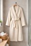 Cream Waffle Fabric 100% Cotton Bathrobe/Morning Gown