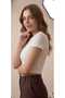 Women's Basic Energetic Crop Top T-Shirt Soft Textured Fit Cut Short Sleeve T-Shirt - 2
