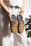 Women's Buckle-Strapped Knitted Band Casual Slippers Comfortable Sole Stylish Summer Flat Sole Comfortable Slippers - 4