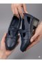 Genuine Leather Navy Blue Orthopedic Sole Casual Women's Shoes - 7