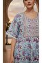 All over Floral Printed Jalabiya with Embroidery on yoke - 2