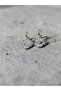White Moon Motif Enamel Stone Silver Color Dangle Steel Earrings - Tarnish Resistant - 3