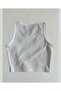 Intive Moda Ottoman Fabric Diamond Pattern Crew Neck Shiny Stone Detailed Premium Blouse/Crop - 8