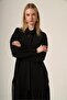 Women's Chiffon Detail Suit Black 31331 - 5