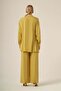 Women's Comfortable Fit Asymmetrical Draped Double Suit Yellow 31322