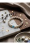 Baroque Pearl-Look Elastic Handmade Evil Eye Bracelet - 2
