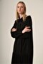 Women's Chiffon Detail Suit Black 31331 - 4