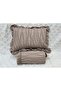 Milano Stone Wash Bearded Ultrasonic Ruffled Single Bedspread Color Coffee - 3
