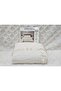 Milano Stone Wash Bearded Ultrasonic Ruffled Single Bedspread Color Cream - 2
