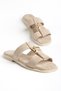 Sorella Women's Suede Casual Sandals and Slippers with Gold Buckle Detail in the Middle - 4