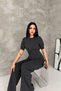 Women's Anti-Racism Knitwear Set Zippered Top High Waist Wide Leg Pants Bottom Top Set - 2