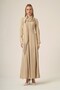 Women's Natural Fiber Shawl Detail Dress Beige 31337 - 4