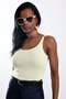 Yellow U-Neck Ribbed Basic Undershirt - 4
