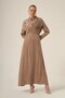 Women's Silk Kupra Stone Dress Beige 31345 - 2
