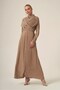 Women's Silk Kupra Stone Dress Beige 31345