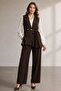 Side-Tie Pleated Detailed 3-Piece Blazer Set, Vest, Shirt, Pants - 2